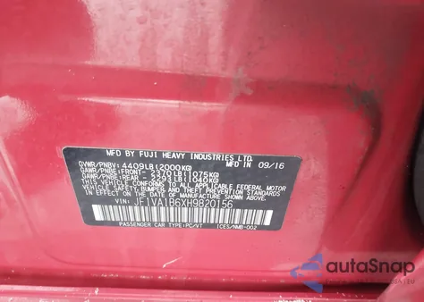 2017 Subaru Wrx из США, поврежденный, VIN JF1VA1B6XH9820156